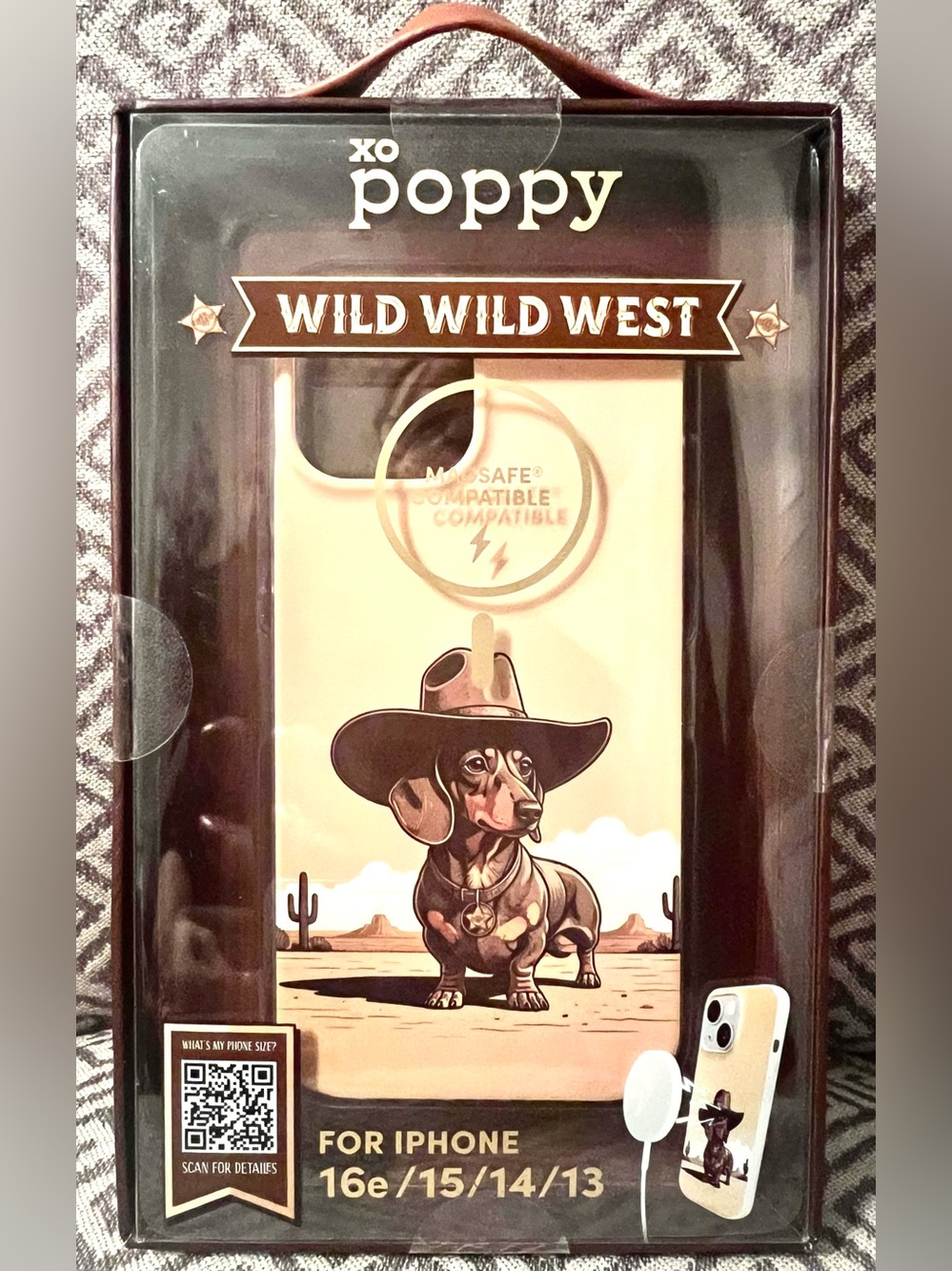 NEW XO Poppy Cowboy Dachshund Weenie iPhone case 16e/15/14/13
Wild Wild West.